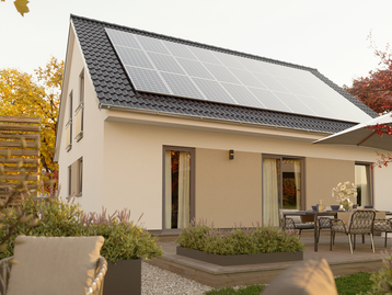 Das Mitwachshaus 148 – modernes Massivhaus mit Satteldach, Garten und großzügigen Fenstern in familienfreundlicher Umgebung