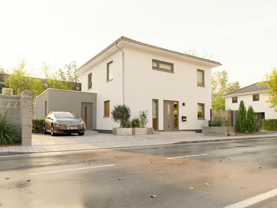 ie Stadtvilla 124 in Kronach mit Walmdach, zwei Vollgeschossen und großzügigem Wohnraum – stilvolles Wohnen für Familien